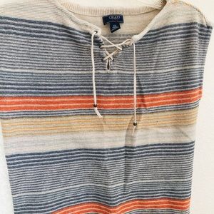 Chaps denim stripe sleeveless muscle tee sweater